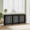 Stylish Black Radiator Cover | Engineered Wood | 205x21.5x83.5 cm