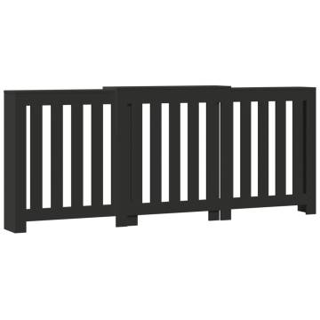 Stylish Black Radiator Cover | Engineered Wood | 205x21.5x83.5 cm