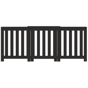 Stylish Black Radiator Cover | Engineered Wood | 205x21.5x83.5 cm