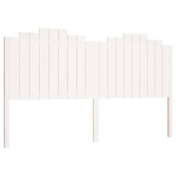 Stylish White Bed Headboard - Solid Pine Wood 186x4x110 cm