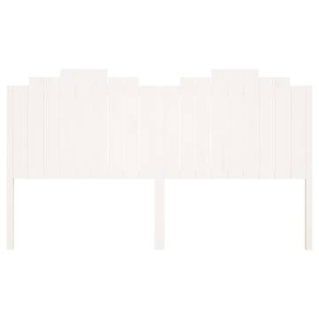 Stylish White Bed Headboard - Solid Pine Wood 186x4x110 cm