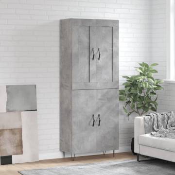 Stylish Highboard Concrete Grey - 69.5x34x180 cm | HipoMarket