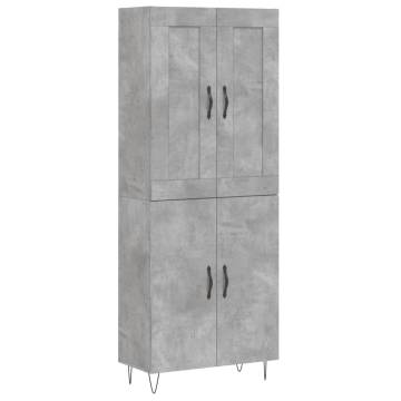 Stylish Highboard Concrete Grey - 69.5x34x180 cm | HipoMarket