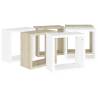 Wall Cube Shelves Set - 6pcs White & Sonoma Oak | HipoMarket UK