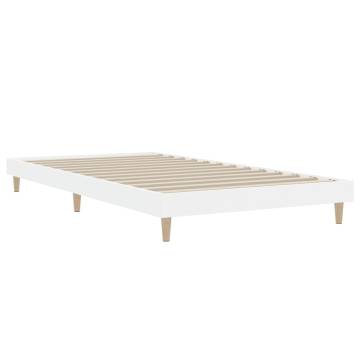 White Bed Frame 90x200 cm | Durable Engineered Wood | HipoMarket