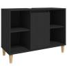 Sink Cabinet Black 80x33x60 cm - Stylish Bathroom Storage