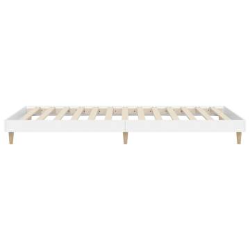 White Bed Frame 90x200 cm | Durable Engineered Wood | HipoMarket