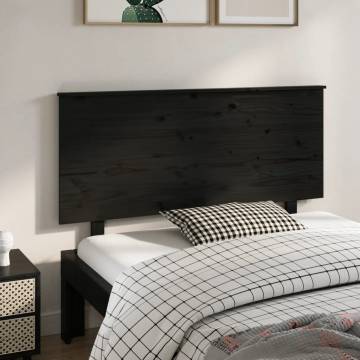 Stylish Black Bed Headboard - Solid Pine Wood 139x6x82.5 cm