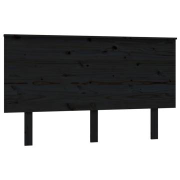 Stylish Black Bed Headboard - Solid Pine Wood 139x6x82.5 cm