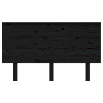 Stylish Black Bed Headboard - Solid Pine Wood 139x6x82.5 cm