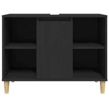 Sink Cabinet Black 80x33x60 cm - Stylish Bathroom Storage