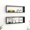  Wall Cube Shelf 2 pcs High Gloss Black 80x15x26.5cm Engineered Wood Colour high gloss black Size 80 x 15 x 26.5 cm Quantity in Package 2 Number of Pieces 1 