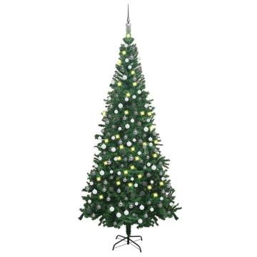 Artificial Pre-lit Christmas Tree 240 cm with Ball Set - Green