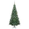 Artificial Pre-lit Christmas Tree with Ball Set L 240 cm Green Colour green and grey Size 240 x 120 cm Quantity in Package 1 Number of Branch Tips 