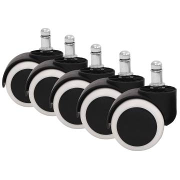 Castors for Office Chairs - 5 pcs - Durable Hard Floor Wheels