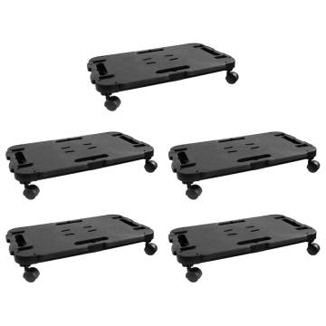 Transport Trolleys 5 pcs Black Polypropylene 200 kg | HipoMarket