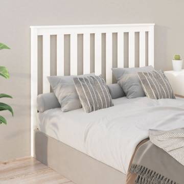 White Solid Wood Pine Bed Headboard - Stylish Design 141x6x101 cm