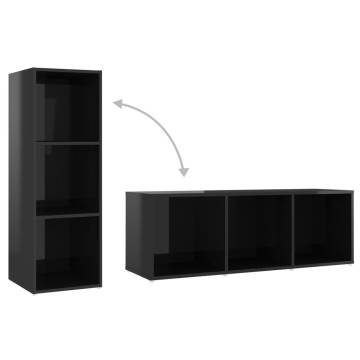 High Gloss Black TV Cabinet - Stylish & Practical Design