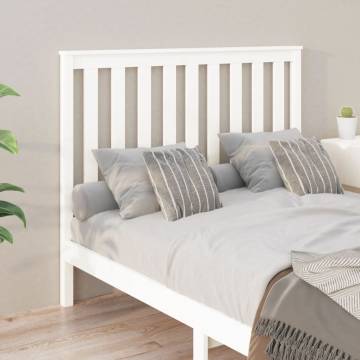 White Solid Wood Pine Bed Headboard - Stylish Design 141x6x101 cm