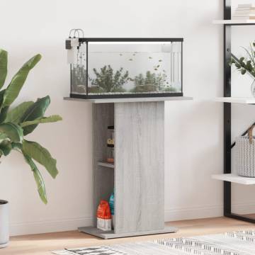 Aquarium Stand Grey Sonoma - Engineered Wood 60.5x36 cm