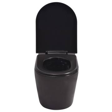 Wall Hung Toilet with Concealed Cistern - Black Ceramic