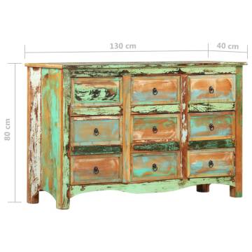 Vintage Chest of Drawers - Solid Reclaimed Wood 130x40x80 cm