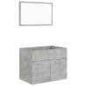 Stylish 2 Piece Bathroom Furniture Set - Concrete Grey