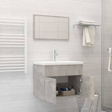 Stylish 2 Piece Bathroom Furniture Set - Concrete Grey