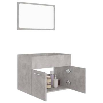 Stylish 2 Piece Bathroom Furniture Set - Concrete Grey