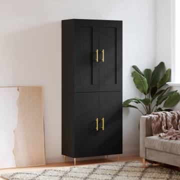 Highboard Black 69.5x34x180 cm | Stylish Engineered Wood Storage