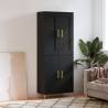  Highboard Black 69.5x34x180 cm Engineered Wood Colour black Quantity in Package 1 Model 2 doors 