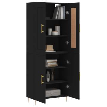 Highboard Black 69.5x34x180 cm | Stylish Engineered Wood Storage