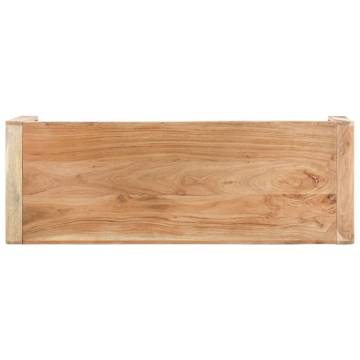 Solid Acacia Wood Bench - 110x38x46 cm | Hipo Market