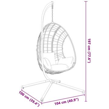 Hanging Egg Chair Stand - Stylish Black Steel Frame