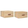 Wall-Mounted Bedside Cabinets - Sonoma Oak - 2 pcs