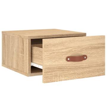 Wall-Mounted Bedside Cabinets - Sonoma Oak - 2 pcs