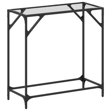 Stylish Console Table with Glass Top - 80x35x81 cm