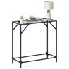 Stylish Console Table with Glass Top - 80x35x81 cm