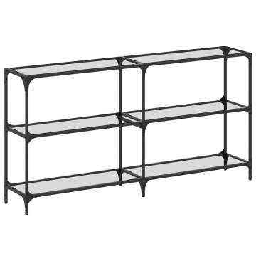 Stylish Console Table with Glass Top - 158.5x30x81 cm Steel