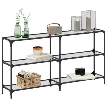 Stylish Console Table with Glass Top - 158.5x30x81 cm Steel