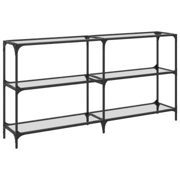 Stylish Console Table with Glass Top - 158.5x30x81 cm Steel