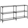 Stylish Console Table with Glass Top - 158.5x30x81 cm Steel