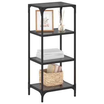 Stylish Storage Rack with Black Glass Top - 40x30x95 cm