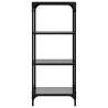 Stylish Storage Rack with Black Glass Top - 40x30x95 cm