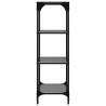 Stylish Storage Rack with Black Glass Top - 40x30x95 cm