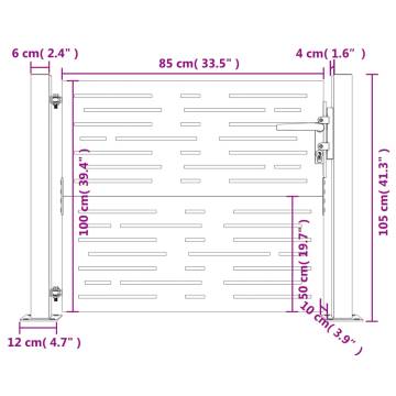 Garden Gate 105x105 cm - Corten Steel Square Design