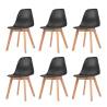  Dining Chairs 6 pcs Black Plastic Colour black Quantity in Package 6 