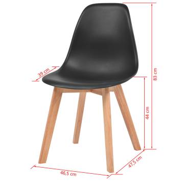 Elegant Black Plastic Dining Chairs - Set of 6 | Hipo Market