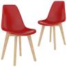  Dining Chairs 2 pcs Red Plastic Colour red Quantity in Package 2 