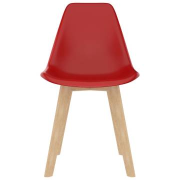 Stylish Red Plastic Dining Chairs - Set of 2 | Hipo Market